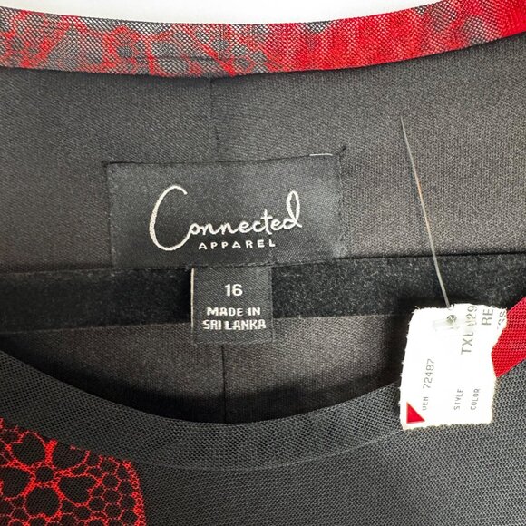 VTG Connected Apparel Dark Floral Sheer Maxi Dress Whimsigoth Dark Fairy Sz16 - Picture 3 of 9